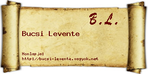 Bucsi Levente névjegykártya